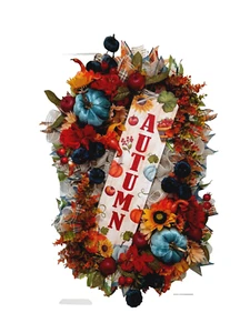 Extra großer Herbst Herbst Blumen Apfel Haustür Kranz Handarbeit Deko Netz Deko - Bild 1 von 3