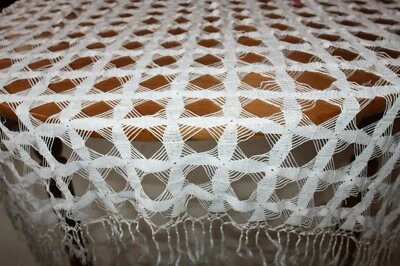 Nappe N°201 au crochet fin écru  130 x 135 cm    - Photo 1/4