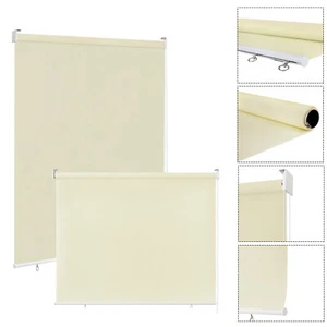Beige Außenrollo Wetterfest Outdoor Rollo Sonnenschutz Balkonrollo UV-Schutz - Bild 1 von 18