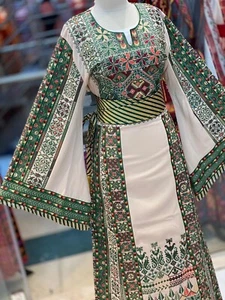 New Traditional Palestinian Embroidery Dress Wedding Palestine Dress Thoub - Picture 1 of 2