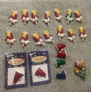 Lote de dijes megáfonos Jazz-Ups decoraciones 3D animadoras fútbol oso artesanías - Imagen 1 de 11