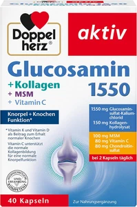 Doppelherz Glucosamin 1550 + MSM + Kollagen + Vit C–40 Kapseln–Knorpel & Gelenke - Bild 1 von 13