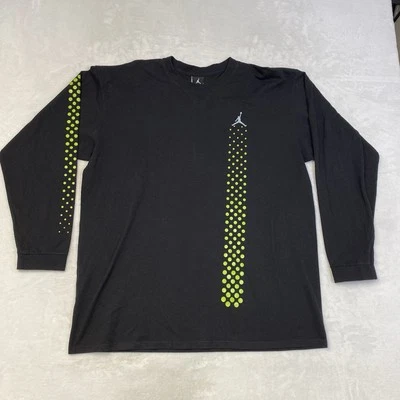Jordan Men’s XL Long Sleeve T-shirt Neon Green Dot Design VTG Jumpman - Image 1 of 4