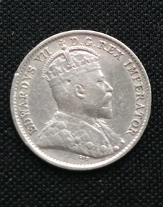 1910  Canada Canadian Silver 5 Cent Edward Coin - Picture 1 of 2