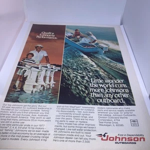 1977  Sea Horse Johnson Outboard Motors Vintage Print Ad 8”X11” Waukegan IL FF1 - Picture 1 of 6