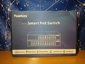 YuanLey 18 Port PoE Switch 16 PoE Port 100Mbps 2 Uplink Gigabit 250W Built-in - Picture 1 of 3