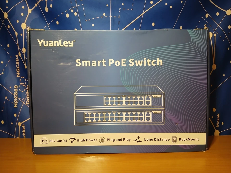 YuanLey 18 Port PoE Switch 16 PoE Port 100Mbps 2 Uplink Gigabit 250W Built-in - Image 1 of 3