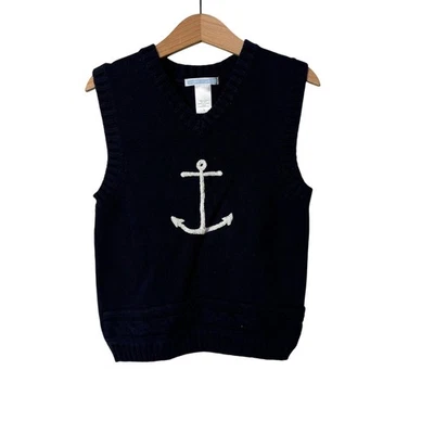 Janie and Jack Navy Anchor Sweater Vest - Image 1 of 4