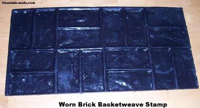 New Brick Basketweave Decorative Concrete Cement Texture Imprint Stamp Floppy - Image 1 of 2