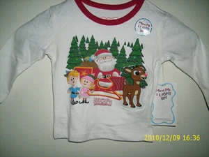CHRISTMAS LONG SLEEVE ROUDOLPH SANTA BABY INFANT CHILD T SHIRT - Picture 1 of 1
