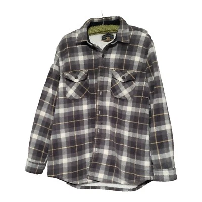 Freedom Foundry Shacket Men's Large Gray Sherpa Lined Button Up Flannel - Image 1 of 4