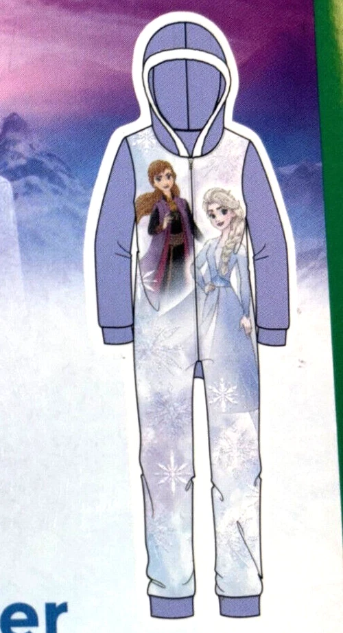 Disney Frozen Girls Hooded Blanket Sleeper Zip Front(MULTI 10)GENTLY USED - Image 1 of 1