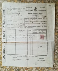 FRATTAMAGGIORE - Mandato di Pagamento Sig. Pasquale Rossi 1882 Marca da Bollo - Picture 1 of 2