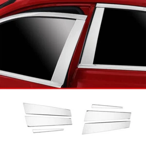 Chrome Steel Window Bc Pillar Panel Cover Trim 6pcs For Cadillac CT4 2020-2022 - Picture 1 of 7
