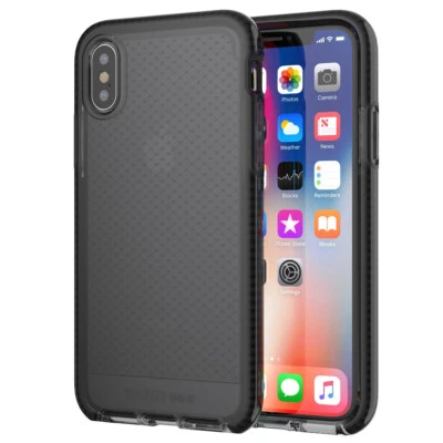 Tech21 Evo Check Tough Case & Impact Shield Screen Film for iPhone X & XS, Black - Image 1 of 4
