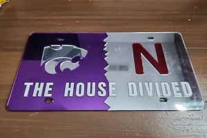 Nebraska Kansas State House Divided Split License Plate Tag Silver Purple - Picture 1 of 4