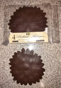 4 Brown vinyl, non-slip, bathtub appliques In A Flower Design - Picture 1 of 3