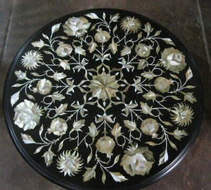 Marble Coffee Table Top / 18 x 18 Inches Side Table / Handmade Hallway Table Top - Picture 1 of 5