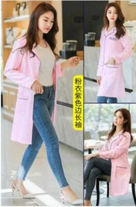 Women Nurse Dress Female Doctor Dress Beautician Lab Long Coat Work Clothes - Picture 1 of 7