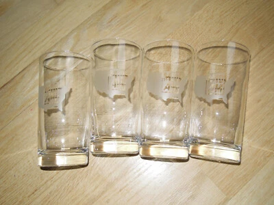 Lote de 4 vasos de leche vintage Mid Am productor lácteo granja letrero conjunto Foto 1 de 4