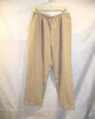 Blair Womens Pants Plus Size 20 Elastic Waist Straight Leg Casual Pockets Brown - Image 1 of 4