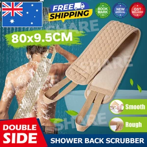 Exfoliating Bath Scrubber Shower Back Strap Loofah Spa Body Skin Brush Sponge - Picture 1 of 10