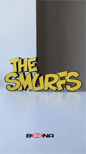 Decorative THE SMURFS self standing logo display - Picture 1 of 2