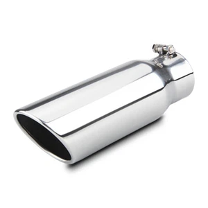 Exhaust Tip 3" Inlet 4" Outlet Silver Bolt-On Diesel Muffler Tip Truck Tailpipe - Picture 1 of 10
