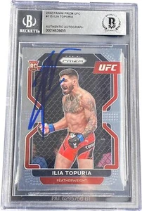 ILIA TOPURIA SIGNED 2022 PANINI PRIZM UFC ROOKIE RC CARD #115 BECKETT BAS 3 - Picture 1 of 1