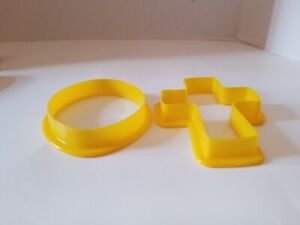 Cookie Cutters Easter Set of 2 Yellow Plastic 3.5" EGG CROSS