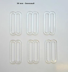 6 Piece Adjuster Bra Bikini 1 3/16in Plastic Transparent - Picture 1 of 1