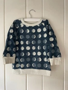 WINTER WATER FACTORY Size 6 Sweatshirt Moon Phases MADE IN USA Organic Cotton - Picture 1 of 3