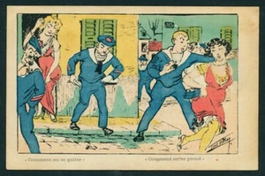 French 1923 Visual Gag Risque Humor Grivoise Prostitutes SAILORS Maison Close - Picture 1 of 1