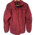 NILS Size 6 Women's Hoodie Ski Jacket Red Full Zip Pockets Lined Warm Winter