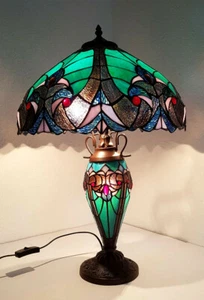 Stilarts Tiffany Stand Tisch Lampe Tischlampe Tischleuchte Tiffanylampe 60x41cm - Bild 1 von 8
