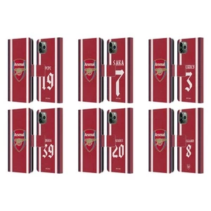 ARSENAL FC 2021/22 PLAYERS HOME KIT LEATHER BOOK CASE FOR APPLE iPHONE PHONES - Picture 1 of 12