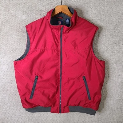 Chaps Vest Men XXL Red Softshell Sleeveless Full Zip Fleece Lined Padded Jacket - Image 1 of 4