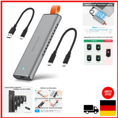 Aluminium USB 3.2 Gen2 | Thunderbolt 3 Anschluss | NVMe PCIe Adapter - Bild 1 von 4