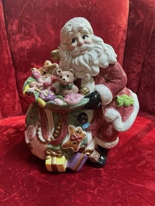 Tarro de galletas Fitz & Floyd Sugar Cirlum Navidad Santa Candy - Imagen 1 de 12