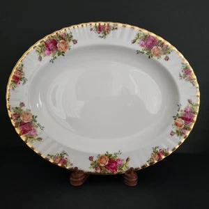 Old Country Roses Royal Albert 13 5/8"x 10 3/4" Oval Serving Platter Gold Trim - Picture 1 of 7
