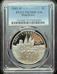 2002-W West Point S$1 Commemorative One Dollar PCGS PR70 DCAM -089 - Picture 1 of 2