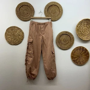 Zara Pink Oversized Loose Fit Cargo Pants Y2K Style Medium - Picture 1 of 6