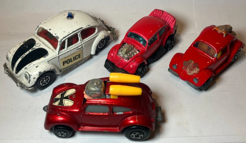 4x Beetles inc Corgi Police (373) & 'Double Trouble' (60) + Volks-Dragon (31)  - Image 1 of 3