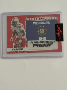 Will Pauling 2024 Leaf Metal Red State Pride 1/1 Pre-Production Proof - Picture 1 of 1