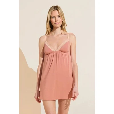 Jersey Eberjey Mujer Flora Bordeado de Encaje Chemise Rosa Rojo/Rosa Talla XL Foto 1 de 4