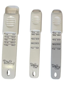 Cucharas medidoras ajustables Pampered Chef 2 - 1/8 a 1 cucharadita y 1 -1 cucharadita a 1 cucharada - Imagen 1 de 3
