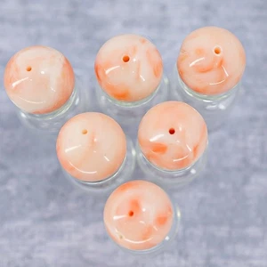 6 Large 13mm Angel Skin Coral Beads 18.8g – Damaged / For Cabbing / Rework - Picture 1 of 12