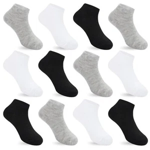 12 Pairs Kid Breathable Athletic Ankle Socks Boys Girls Cotton Low Cut Socks - Picture 1 of 6