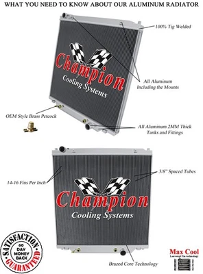 Supply Champion 2 Row CR Series Radiator for 2005 - 2007 Ford F-450 Super Duty Foto 1 de 4