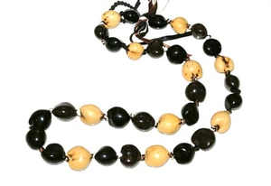 Hawaii Wedding Graduation Kukui Nut Lei Luau Hula Necklace ~ 26003 ( QTY 2 ) - Picture 1 of 1
